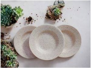 Ivory Dot Ceramic Round Plates