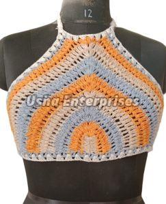 Crochet Handmade Ladies Multicolor Top