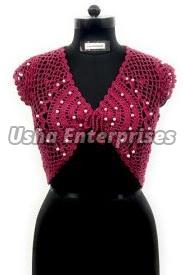 Crochet Shrug with Beads