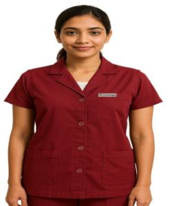 Maroon Women Lab Coat