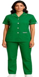 V Shape Green Nurse Uniform
