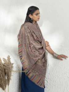 Purple Printed Woolen Shawl