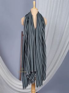 Ladies Black Striped Woolen Shawl