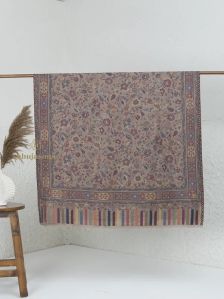 Purple Printed Woolen Shawl