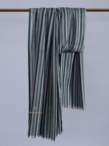 Ladies Black Striped Woolen Shawl