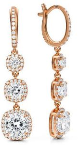 Cushion Cut Lab Grown Diamond Drop Earrings