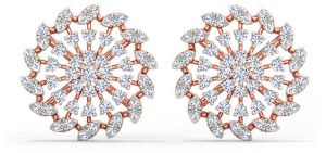 Rose Gold Prong Glow Round Diamond Earrings