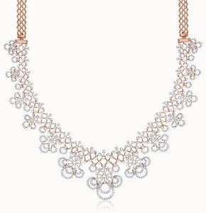 Rose Gold Stylish Diamond Necklace