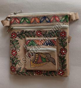 Adjustable Best Cotton With Five Zipper Sling Bag