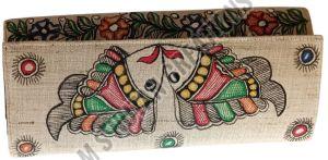 Ladies Classical Mithila Painting Jute Hand Painted Hand Purse