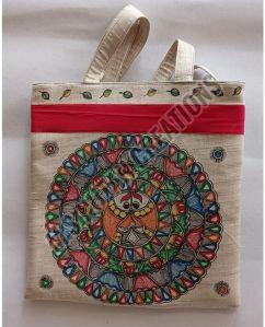 Hand Painted Madhubani Canvas Tote Bag