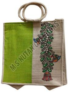 Ladies Natural Madhubani Painting Jute Bag