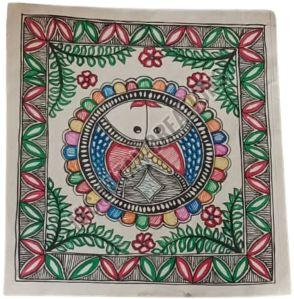 Multicolor Handmade Sheet Framed Mithila Painting