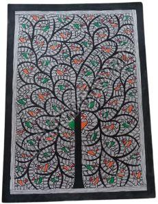 Room Decor Hand Painted Tree OF Life Madhubani Painting