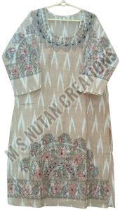 Ladies Stylish Cotton Mithila Painting Pant &AMP; Kurti Set