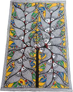Multicolor Matte OF Fish Tree Madhubani Painting