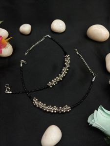 German Sliver Beaded Anklet