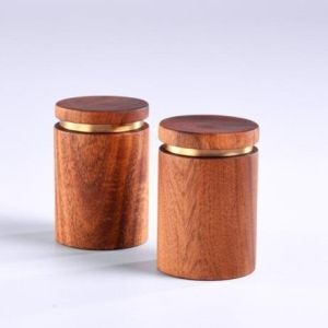 Wooden Storage Jars