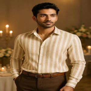 Catonic Stripes-2 Polyester Shirting Fabric