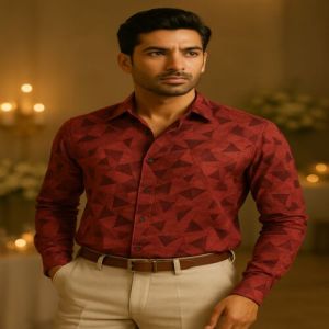 Code Heavy D Print Polyester Shirting Fabric