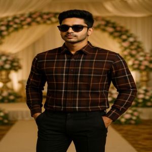 Laffar Checks-1 Polyester Shirting Fabric