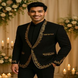 Smart Jcq 5 Dark Polyester Suiting Fabric