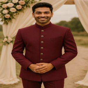 Smart Jcq 8 Dark Polyester Suiting Fabric