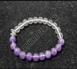 Amethyst & Clear Quartz Combination Bracelet