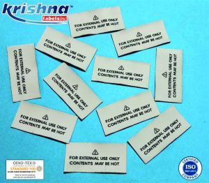 Warning Woven Labels