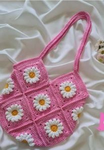 Cotton Embroidered Crosia Handwork Bags