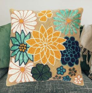 Multicolor Handmade Beaded Cushion Covers
