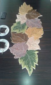 Multicolor Embroidered Beaded Table Runner