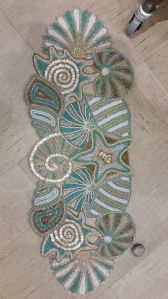 Multicolor Embroidered Beaded Table Runner
