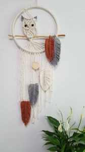 White Handmade Macrame Dream Catcher, For Home