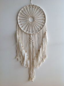 White Handmade Macrame Dream Catcher, For Home