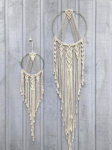 White Handmade Macrame Dream Catcher, For Home