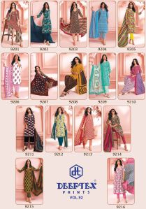 deeptex vol 92 printed cotton unstitched suit