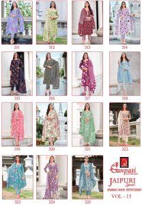 ganpati jaipuri vol 15 cotton printed dress material