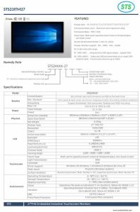 STS 27 Inch FHD Embedded Industrial Touchscreen Monitor