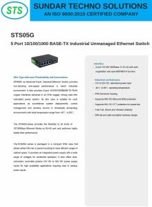 STS05G 5 Port Industrial Ethernet Switch