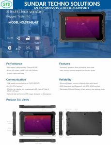 8 Inch Linux Rugged Tablet, Intel Celeron