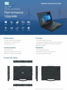 STS-1465rn 14 Inch Rugged Notebook IP65 Fully Rugged