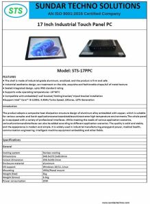 STS 17 Inch i5 12th Gen Industrial Panel PC