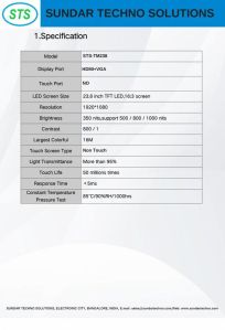 STS 23.8 Inch Industrial Non Touch Monitor