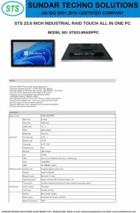 STS 24 Inch Fanless Industrial Touch Panel PC with Raid Ready