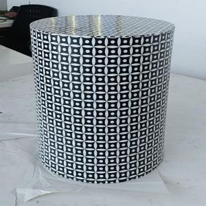 Modern Round Bone Inlay Side Table