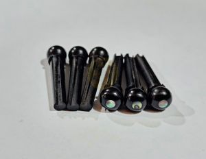 Black Buffalo Horn Abalone Dots Bride Pins
