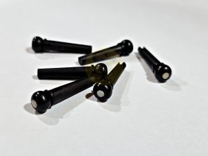 Black Buffalo Horn White Dots Bridge Pins