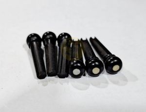Black Buffalo Horn White Dots Bridge Pins