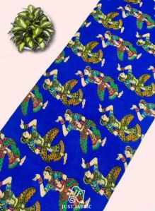 Digital Block Printing All over on Chanderi Silk Fabric